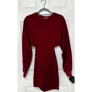 Commense Red Dress Cut Out Back XS Long Sleeve